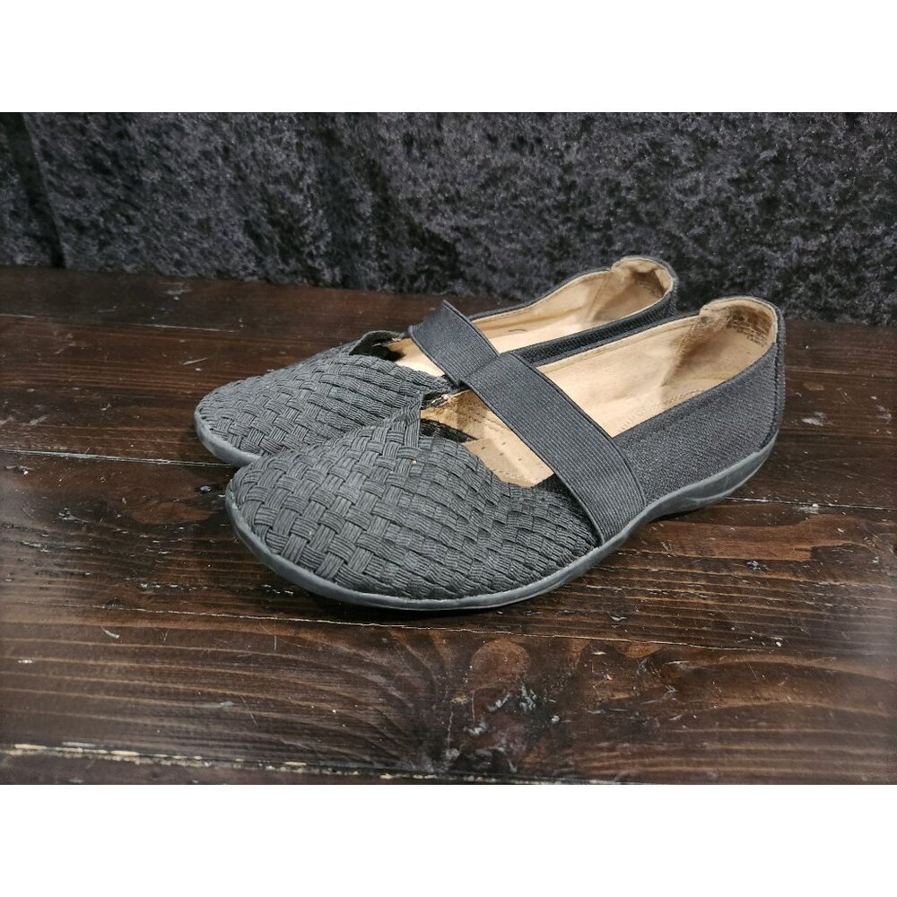 Naturalizer Famke Black Woven Toe Mary Jane Flats/Sz. 7.5M